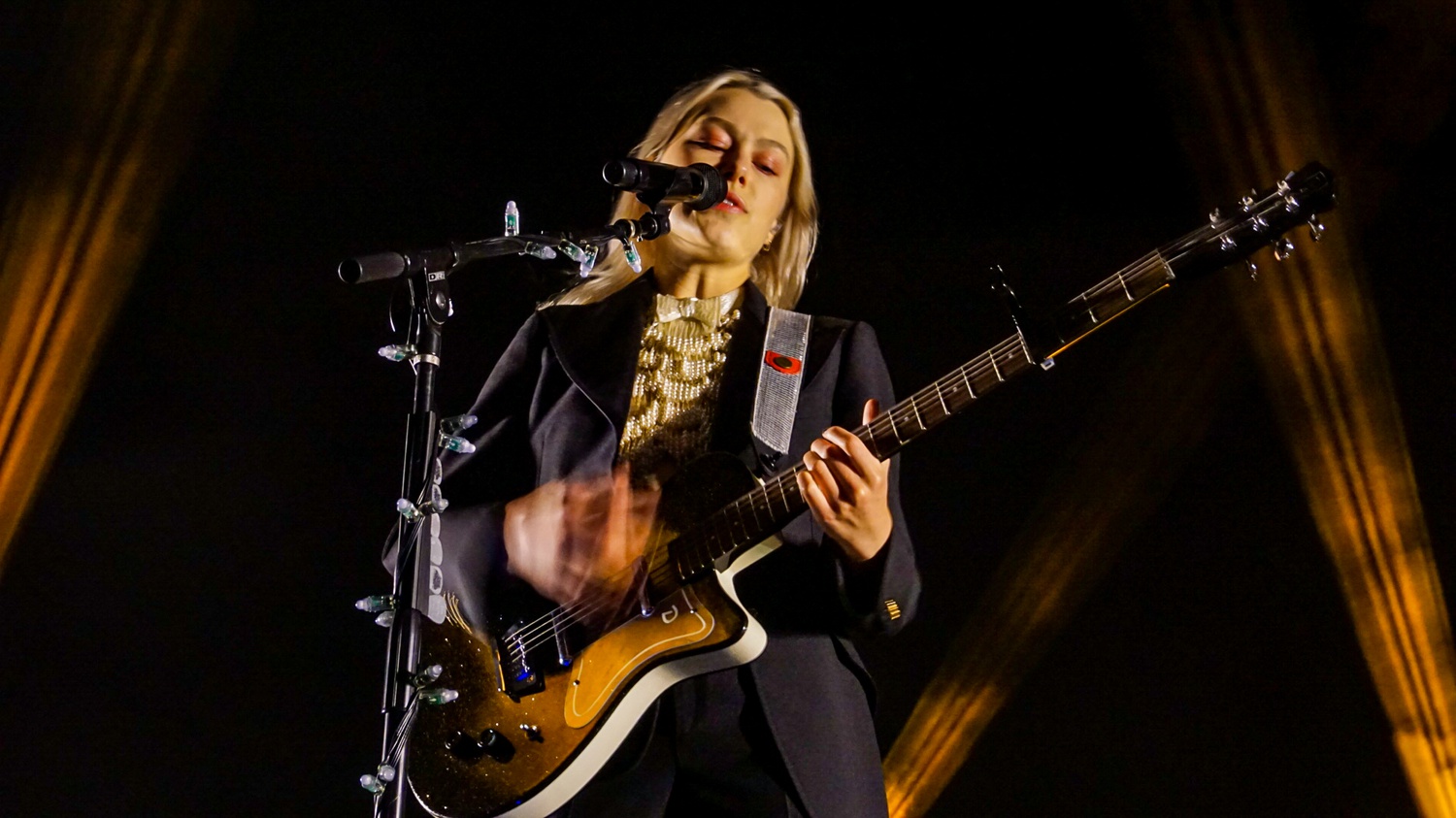 Phoebe Bridgers at her Sept. 27 show at the Leader Bank Pavilion in Boston.