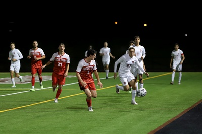Cover image for Men's Soccer Falls to No. 24 Cornell, 5-4, Nearly Mounts Monumental Comeback
