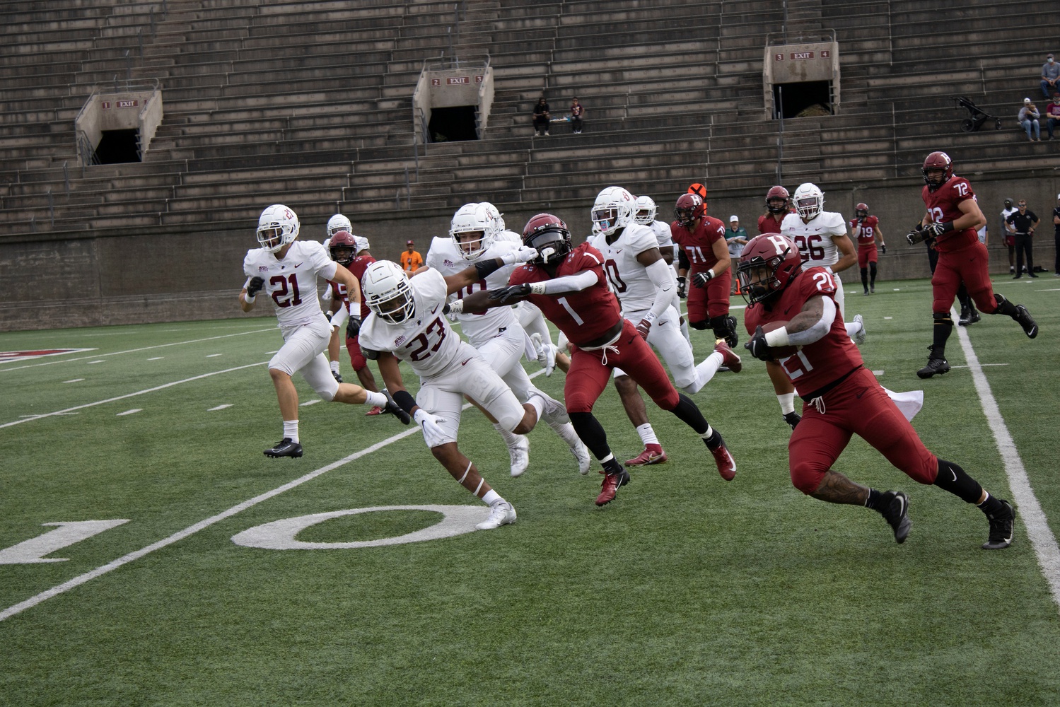 Despite resting junior running back Aaron Shampklin, who has been electric for the Crimson, Harvard’s run game didn’t suffer, with Borguet picking up the slack.