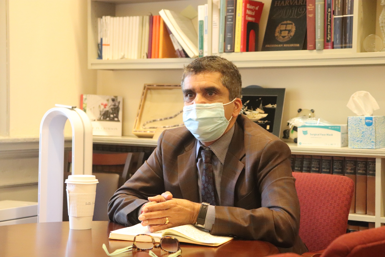 Dean of the College Rakesh Khurana in his office in September 2021.