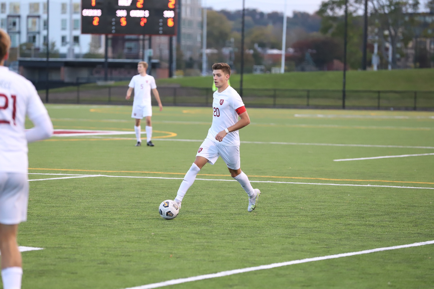 Defender and captain Fernando Docters controls the ball in last week's loss against Princeton. On Saturday, the Crimson rebounded from the 4-1 defeat to the Tigers with a 1-0 win over Dartmouth.