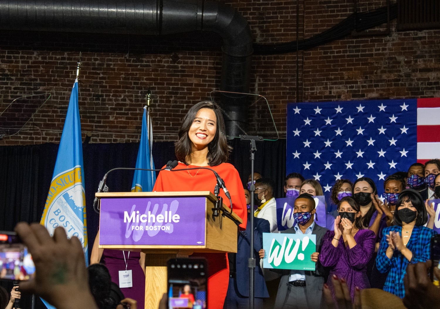 Boston City Councilor and Harvard alum Michelle Wu '07 will become Boston's 56th mayor, the first woman and person of color elected in the city's history, following a decisive victory over City Councilor Annissa Essaibi George Tuesday.
