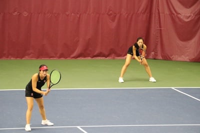 Cover image for Women's Tennis Duels Through Trio of Matches in Providence