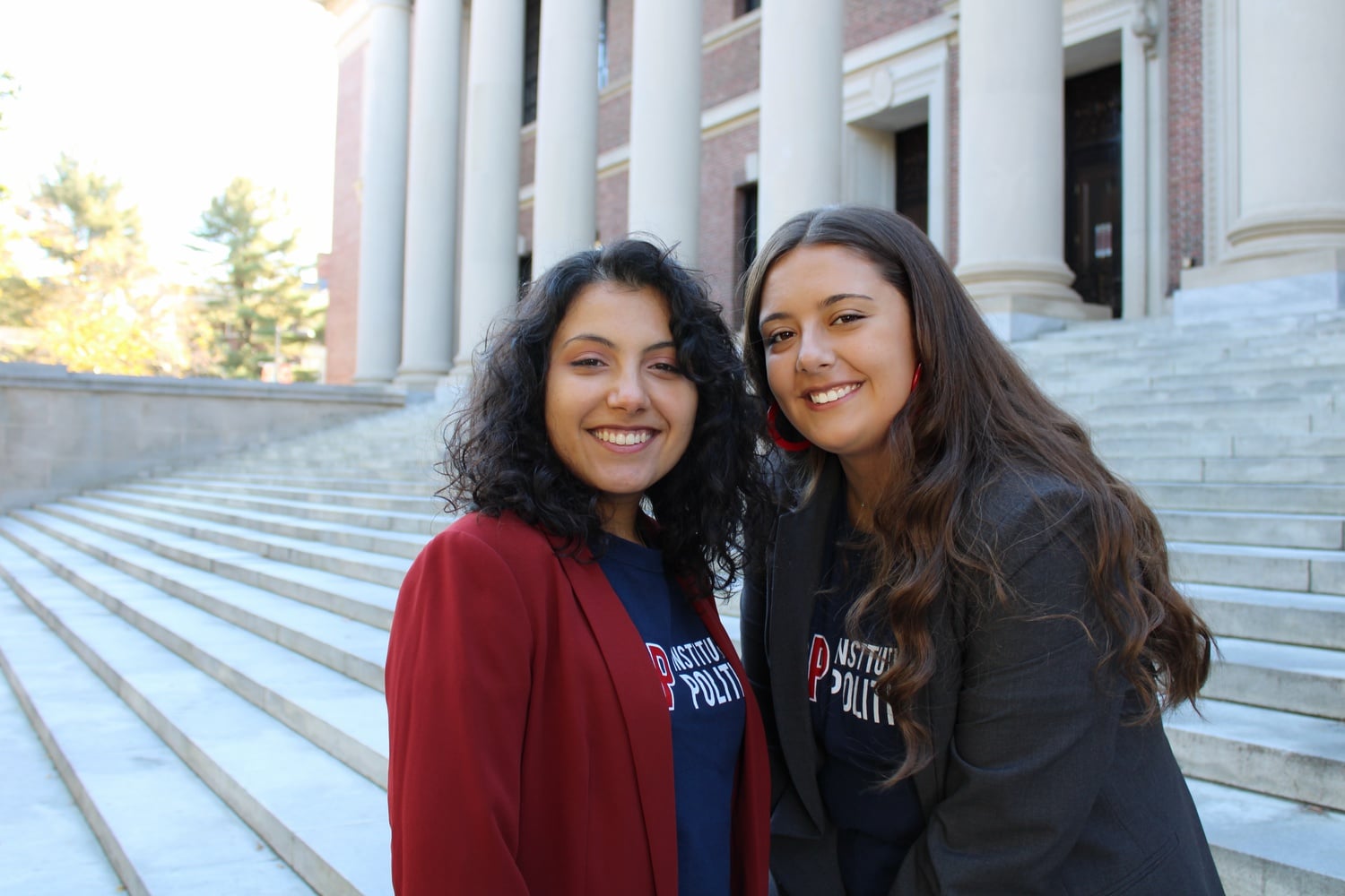 Janna E. Ramadan '23, left, and Tabitha Escalante '23 were elected president and vice president of the Institute of Politics.