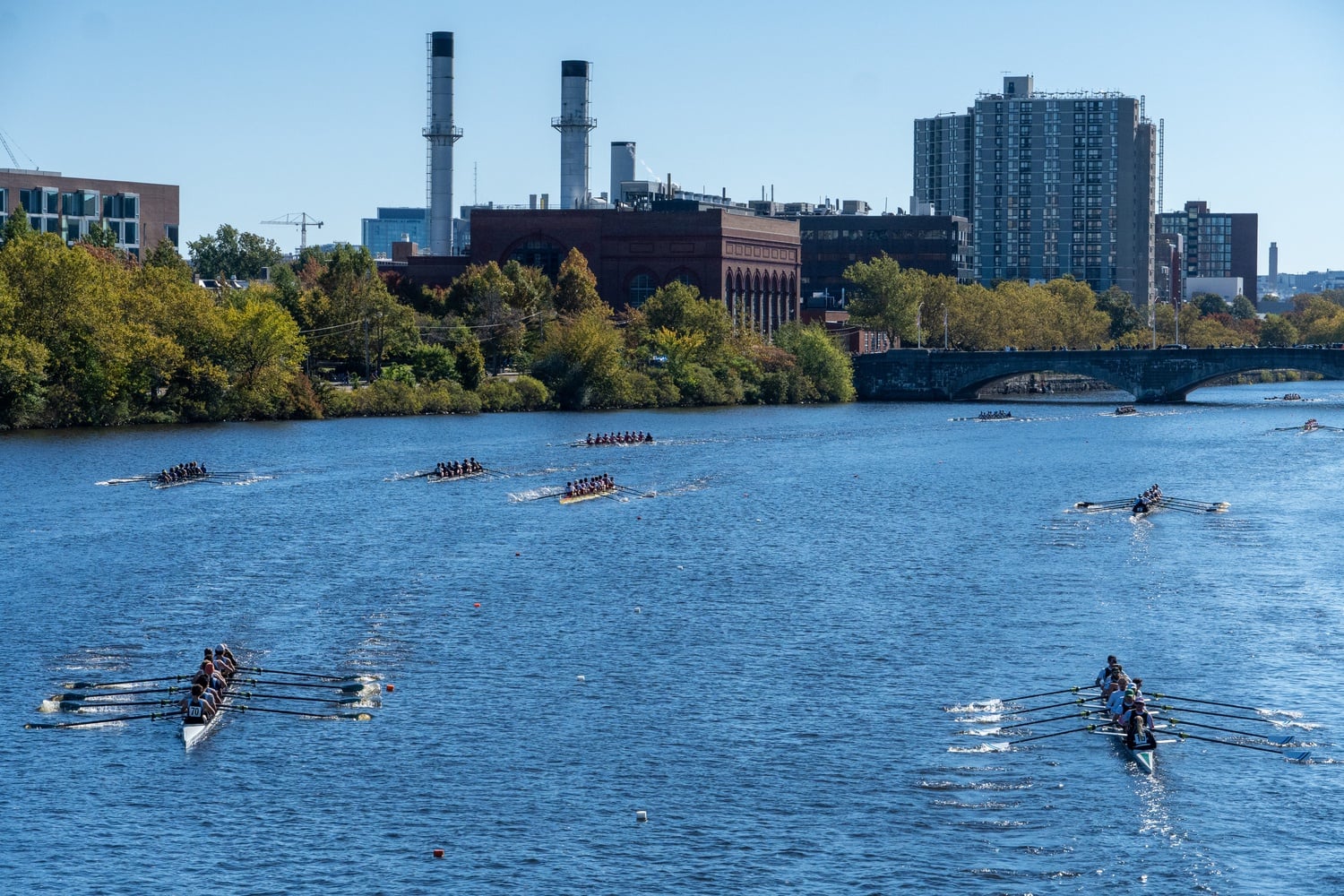 While the Head of the Charles Regatta in October (pictured above) marks the highlight of the fall crew season, the Foot of the Charles Regatta on Nov. 13 was the fall finale for all four Harvard rowing teams.