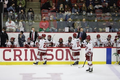 Cover image for No. 16/15 Men’s Hockey Handles Brown, 5-2, Ends 0-2-1 Streak