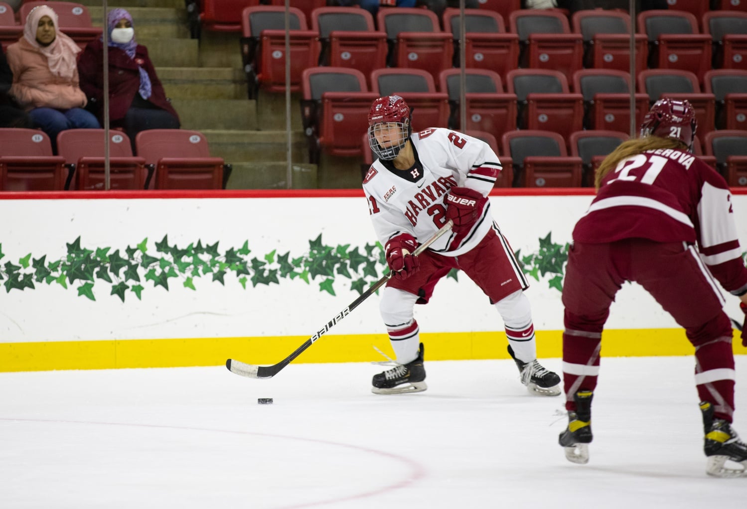 Keely N. Moy '22, a hockey player at Harvard, is one of four athletes who created an ally group to support BGLTQ-identifying student athletes this year.