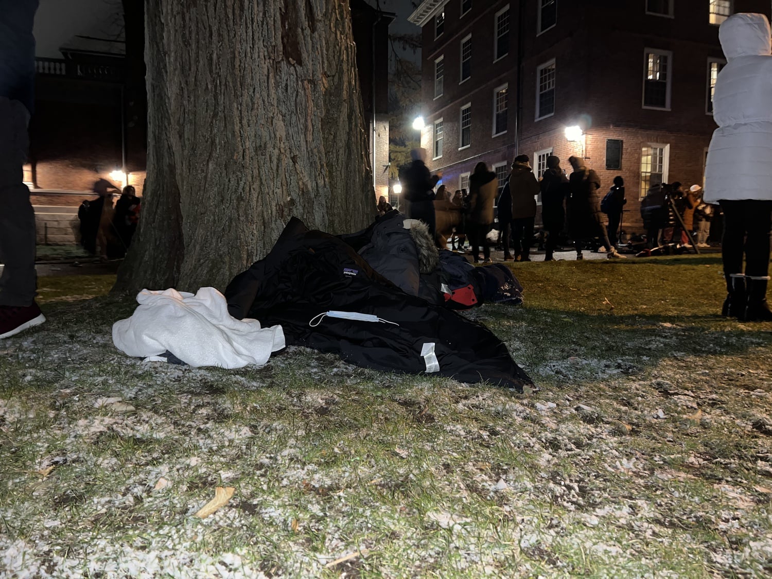 Students congregated in Harvard Yard for Primal Scream on Wednesday night, the last day of reading period.