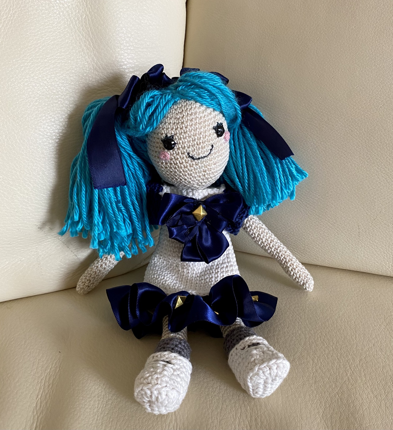 Gwen from "League of Legends." Crochet pattern adapted from Isabelle Kessedjian's "My Crochet Doll."