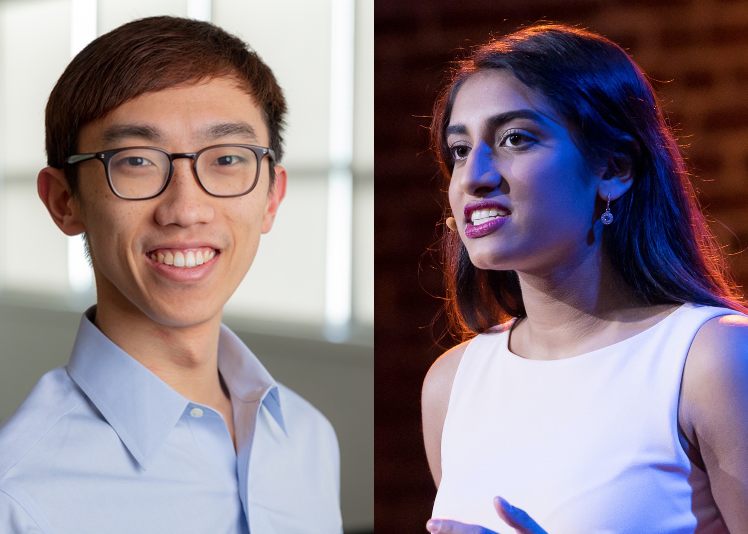 Marissa Sumathipala '22 (right) and Harvard Medical School student James A. Diao were selected as recipients of the Churchill Scholarship and Kanders Churchill Scholarship, respectively.
