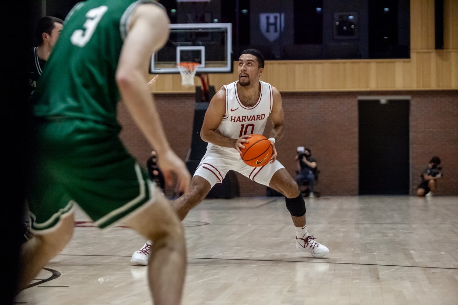 Senior guard Noah Kirkwood steps back for a jumper in a 74-64 victory over Babson on Dec. 6. The Ottawa, Ont. native piled on 16 points in the first half against Penn.
