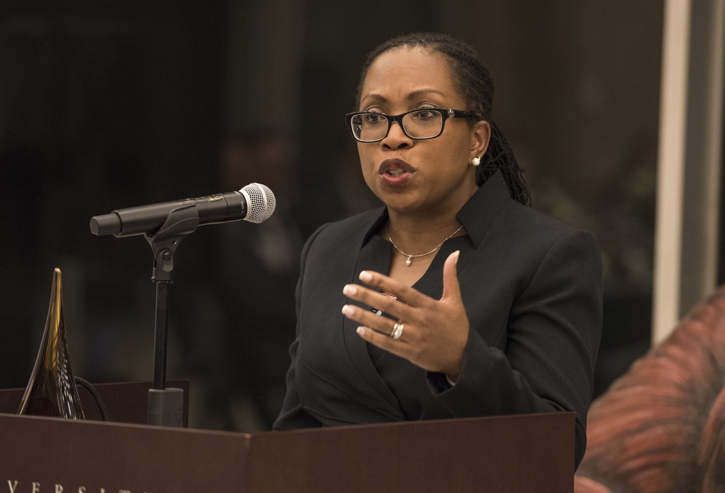 Judge Ketanji Brown Jackson '92 pictured at the Judge James B. Parsons Legacy Dinner on Feb. 24, 2020.