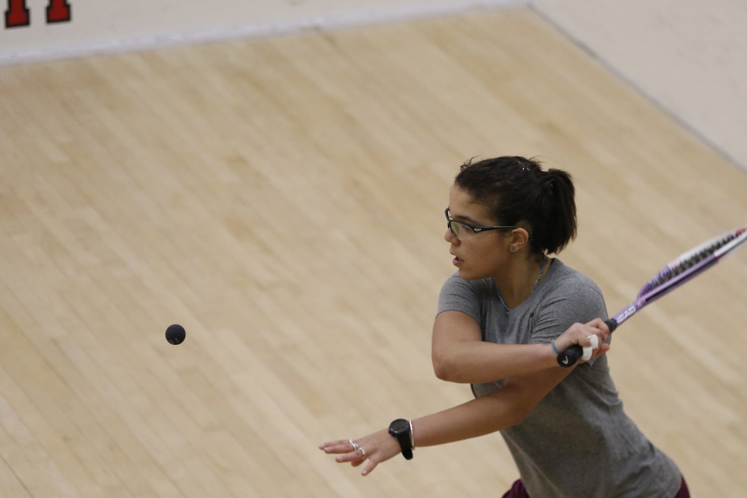 Harvard women's squash competes against Yale in a 9-0 sweep on Feb. 9, 2019. Three years later, the Crimson would defeat the Bulldogs again, 7-2, to claim a sixth straight Ivy League title.
