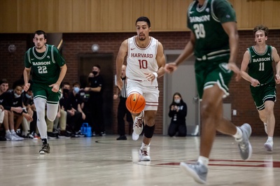 Cover image for Men's Basketball Rides Dominant First-Half Defense to 65-50 Victory over Brown