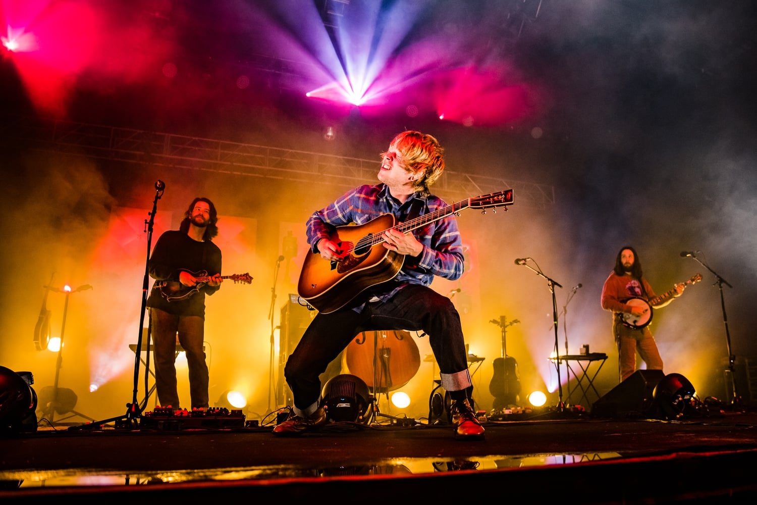 Billy Strings on stage during a tour performance.