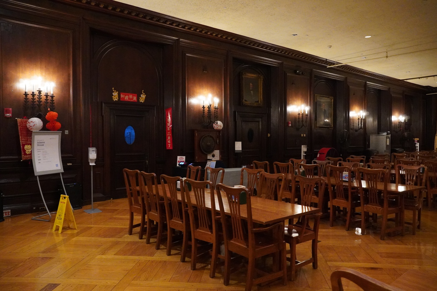 Adams House's dining hall prior to the House's soon-to-be-completed renovations.
