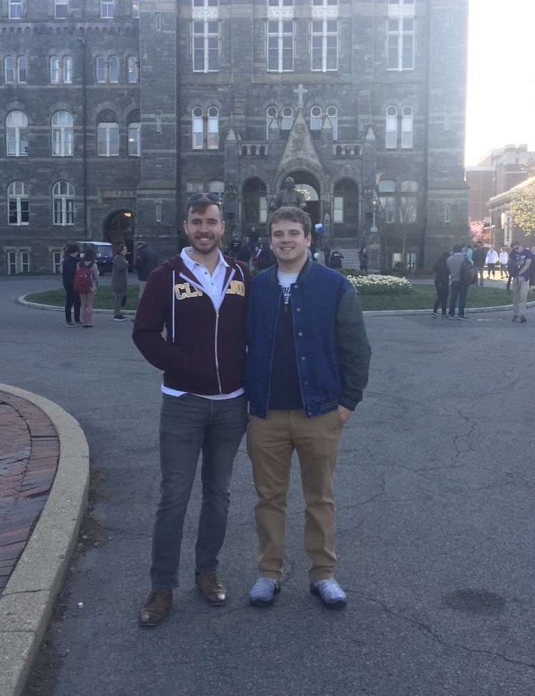 The writer and his brother at Georgetown University.