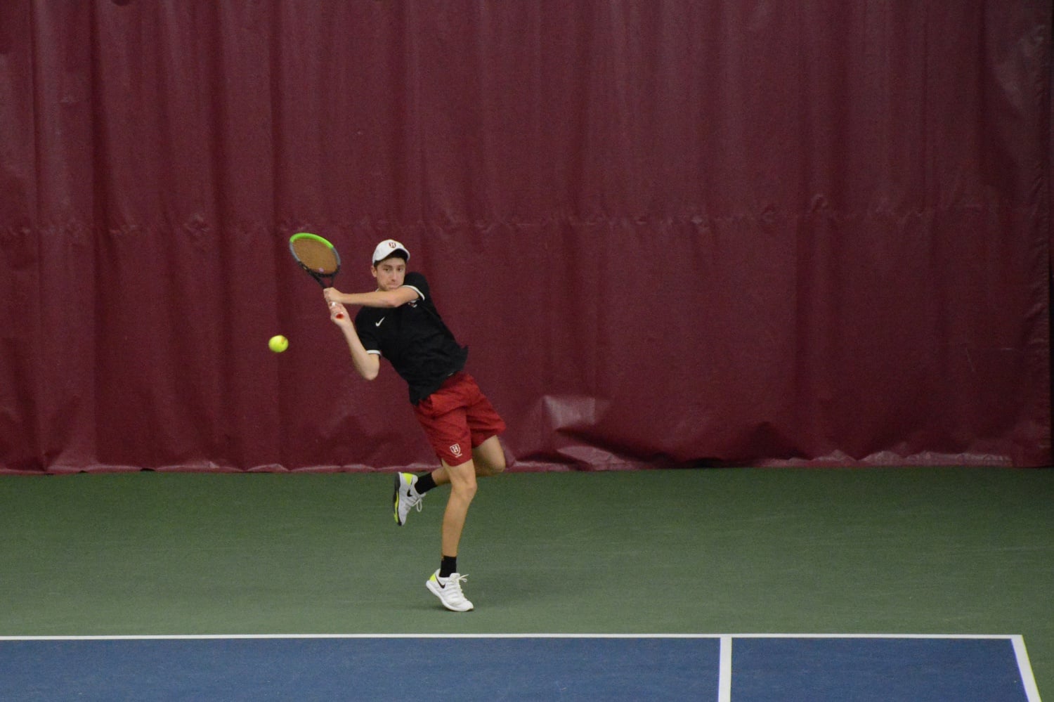 Harvard men's tennis competes in the Crimson Halloween Invite in Cambridge between Oct. 29 and Oct. 31, 2021. This past weekend, the Crimson claimed the ECAC championship with a trio of victories over Ivy League opponents.