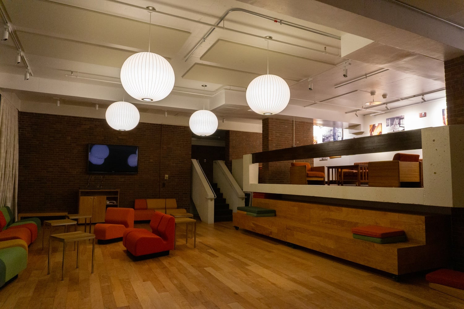 A beautiful common space in Mather House.