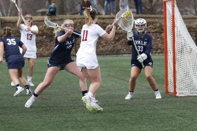 Cover image for Women's Lacrosse Defeats Penn, 9-8, In Ivy Opener