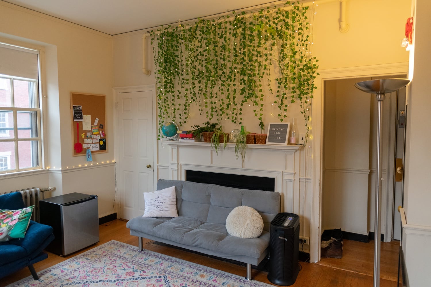 An Adams House resident's tastefully decorated common room.