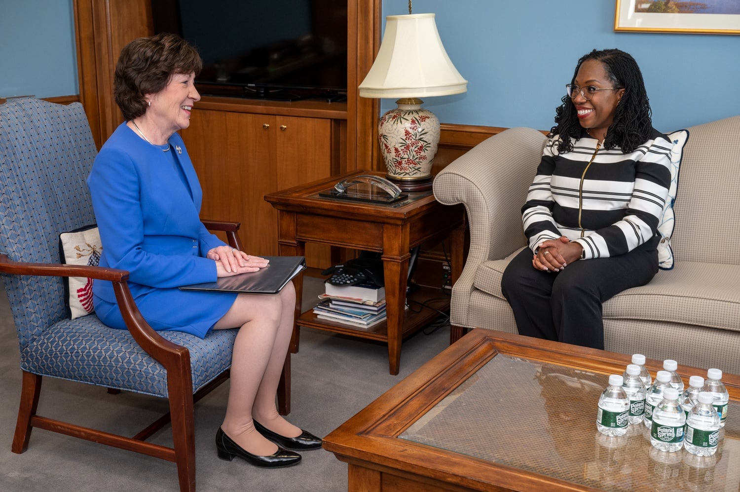 U.S. Senator Susan Collins (R-Maine), met with Judge Ketanji Brown Jackson ’92 on March 8.