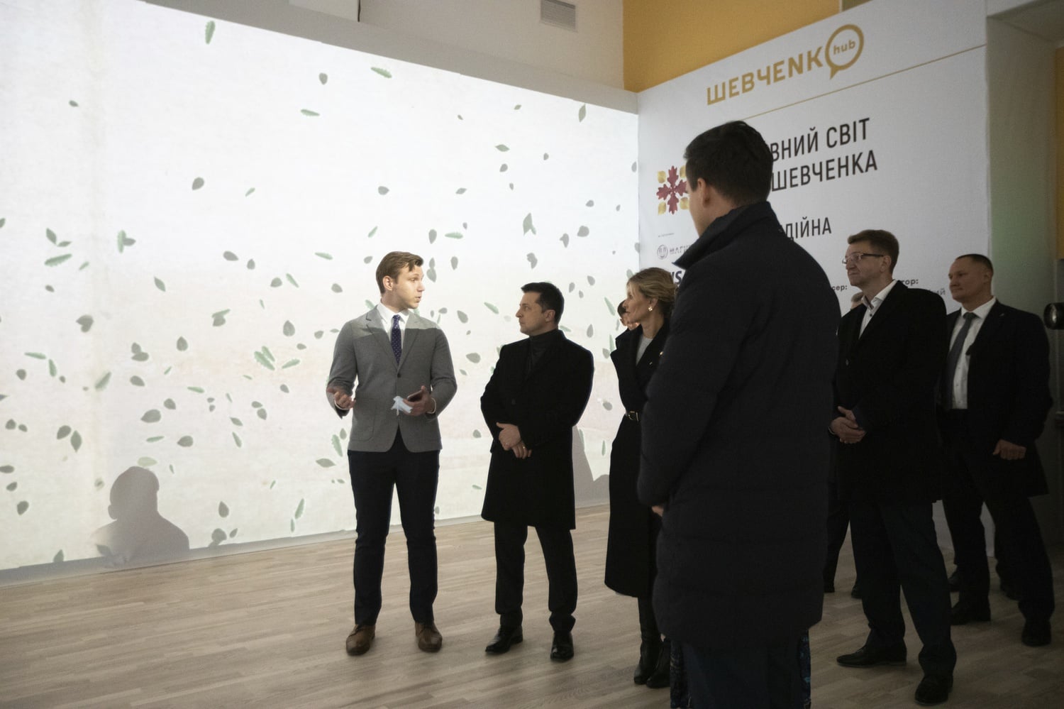Ukrainian President Volodymyr Zelensky Visits Odessa's "Immersive Shevchenko" exhbit.