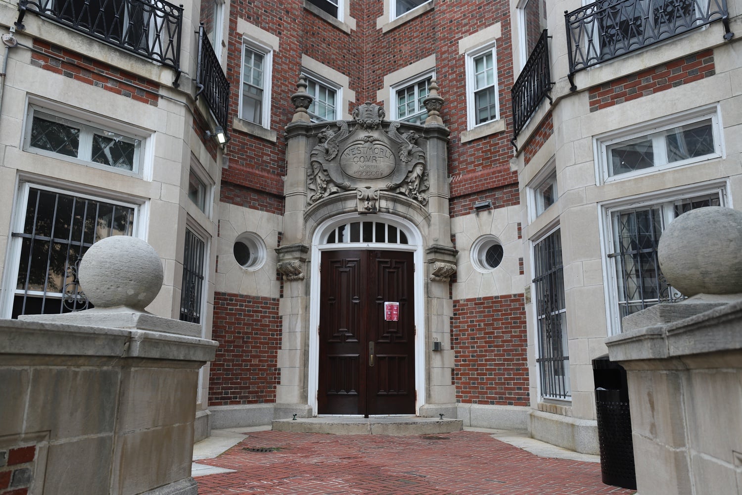 The entrance portal to Westmorly Court’s A entryway, which opened in 1902. Westmorly Court was a private dormitory known for the lavish lifestyle its residents afforded.