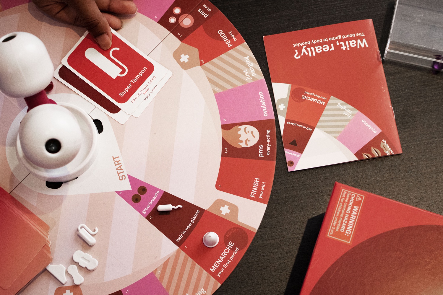 The Period Game, a menstruation-themed board game, is one of the objects on exhibit at Out of Blood.