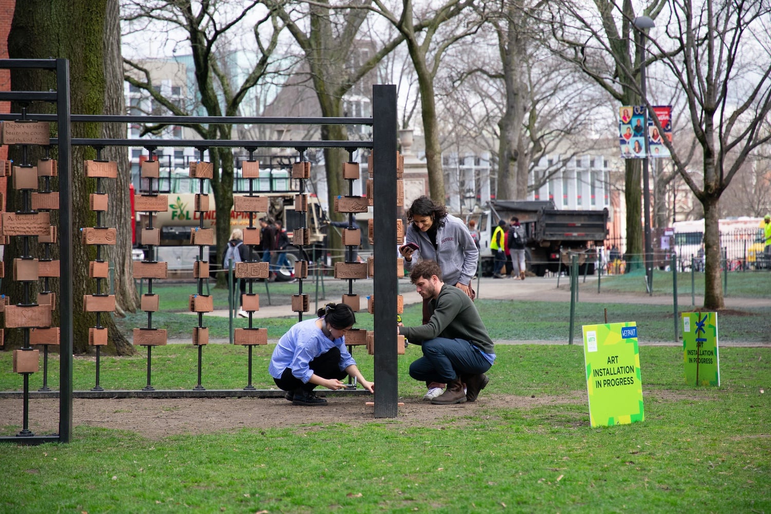 Harvard Yard will feature a student art installation throughout the month of April.