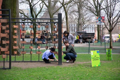 Cover image for ‘If These Bricks Could Speak’: Harvard Yard Art Installation Displays Student-Carved Bricks