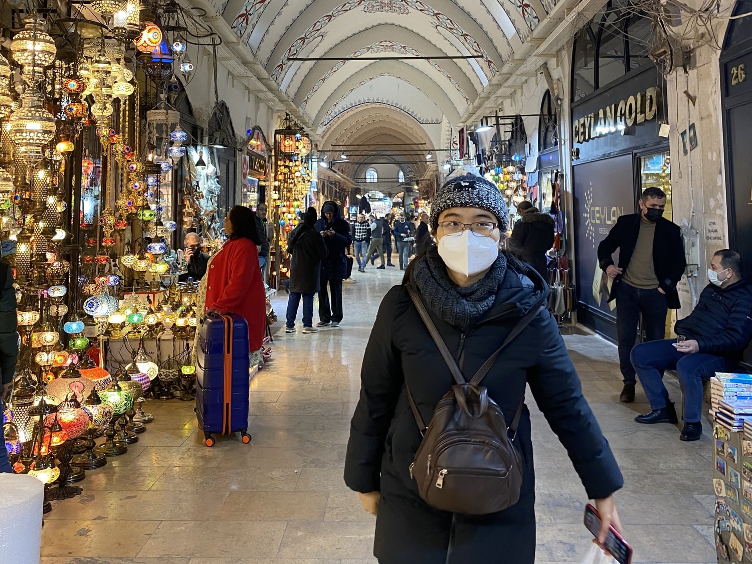 The author navigates a bazaar in Istanbul during a spring break trip with the Harvard College in Asia project.