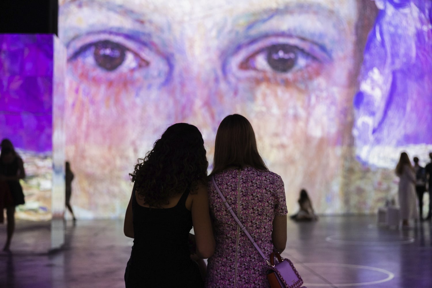 Visitors attending the Immersive Klimt exhibition at Saunders Castle in Park Plaza.