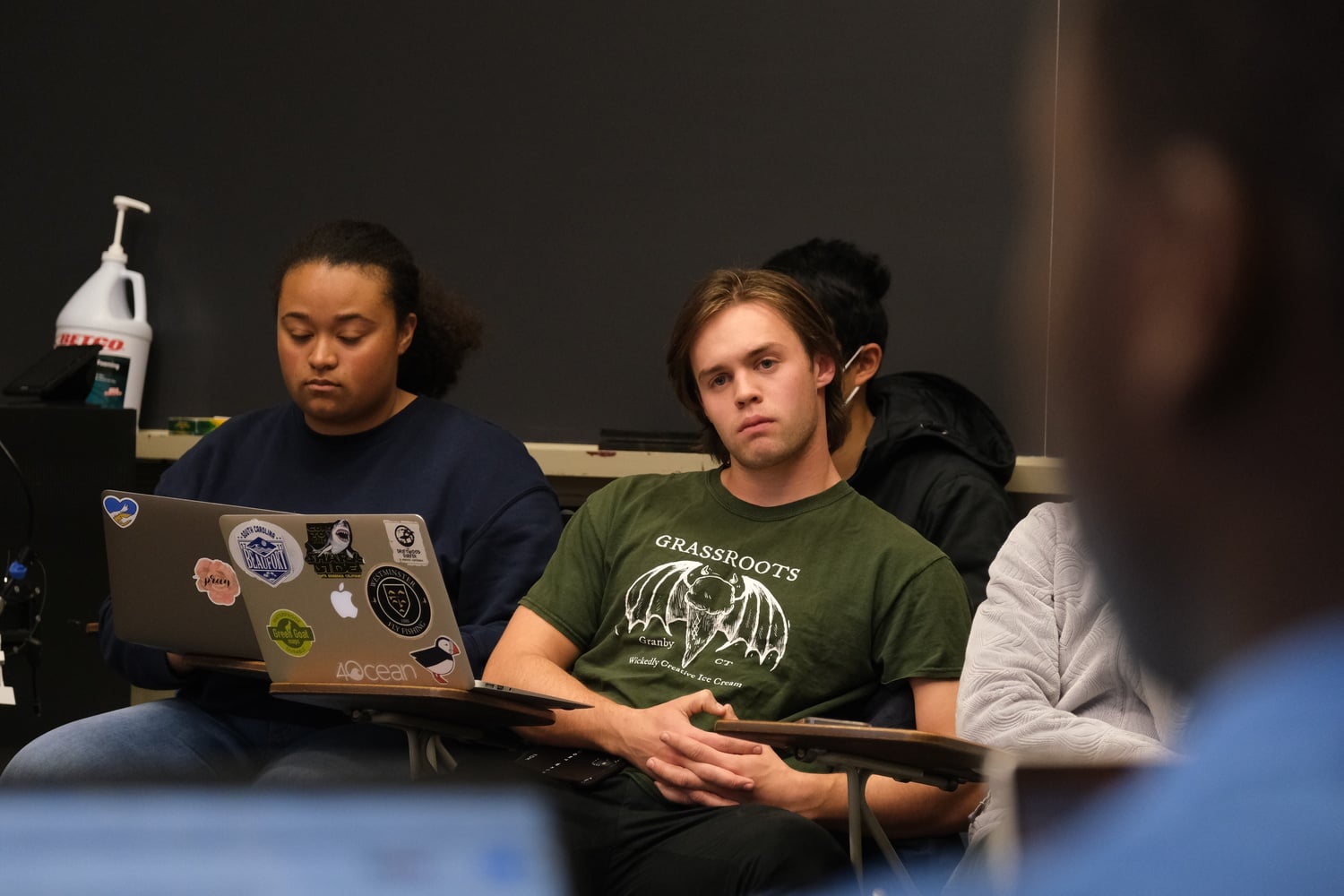 Emmett E. de Kanter ’24 at a UC meeting.