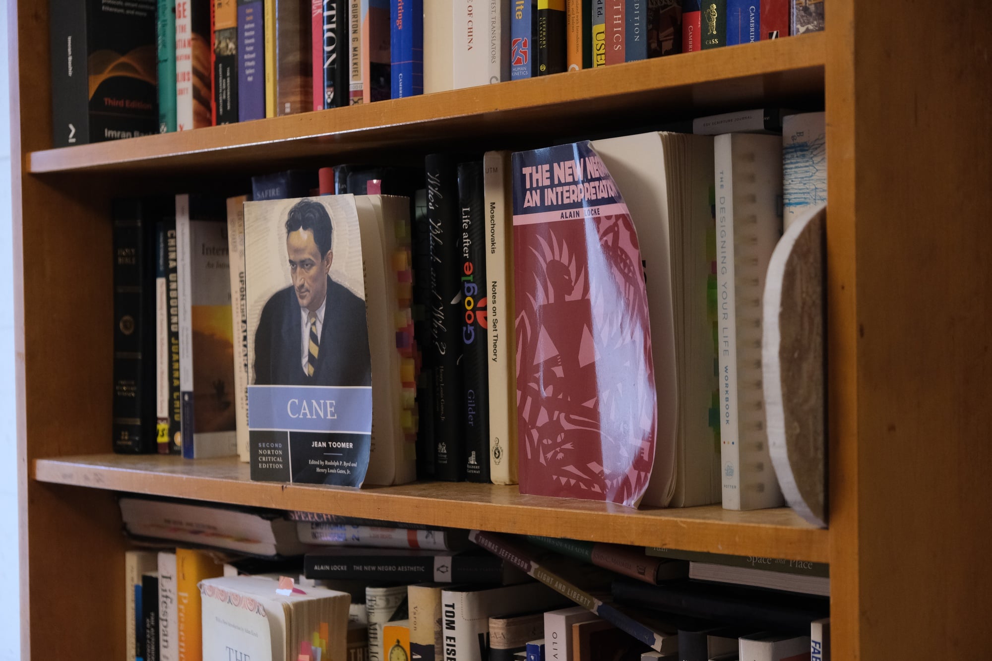 Michael's bookshelf, featuring a wide range of titles.