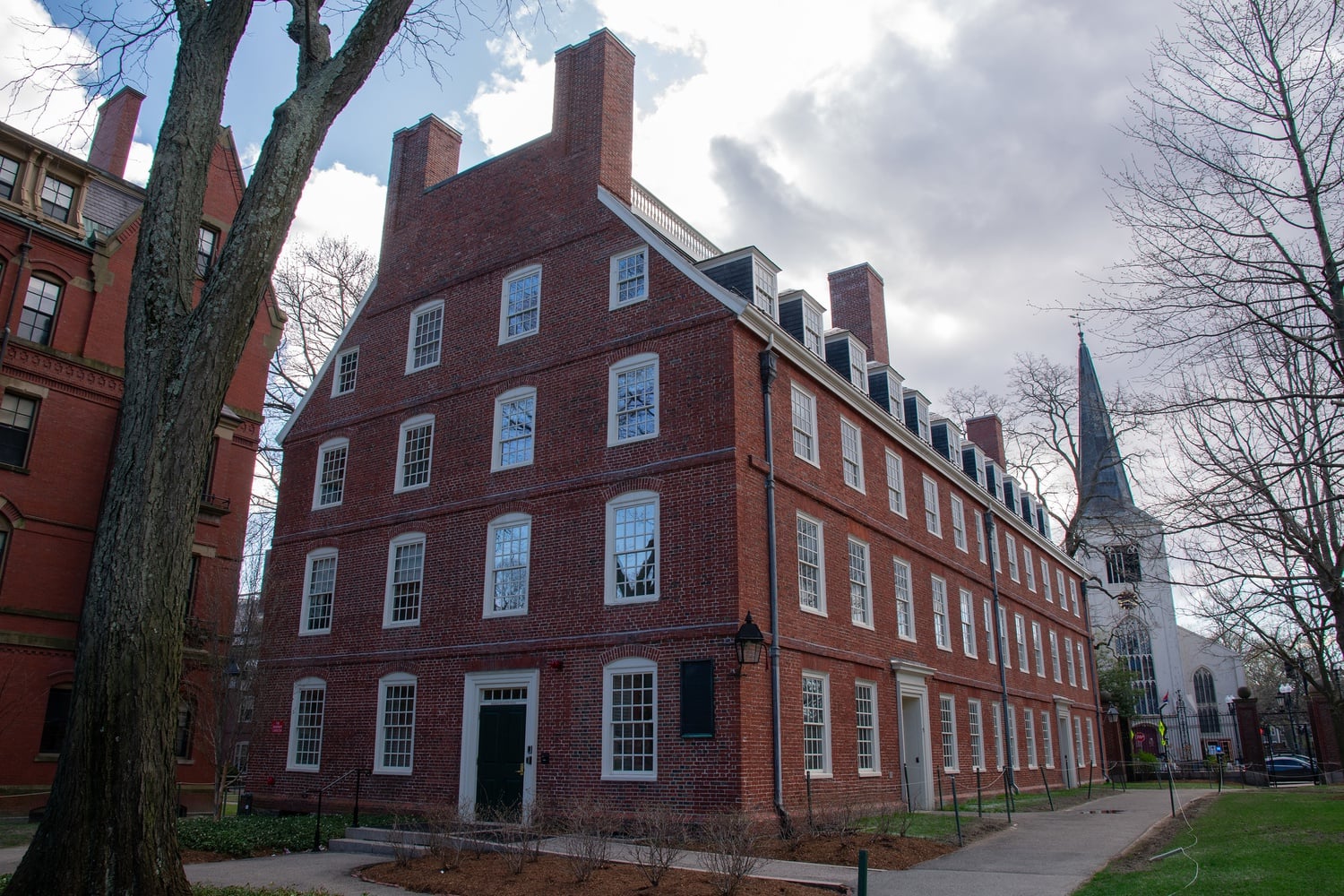Massachusetts Hall is located in Harvard Yard. The University is facing a Title VI lawsuit by Harvard Divinity School graduate Alexander Shabbos Kestenbaum.