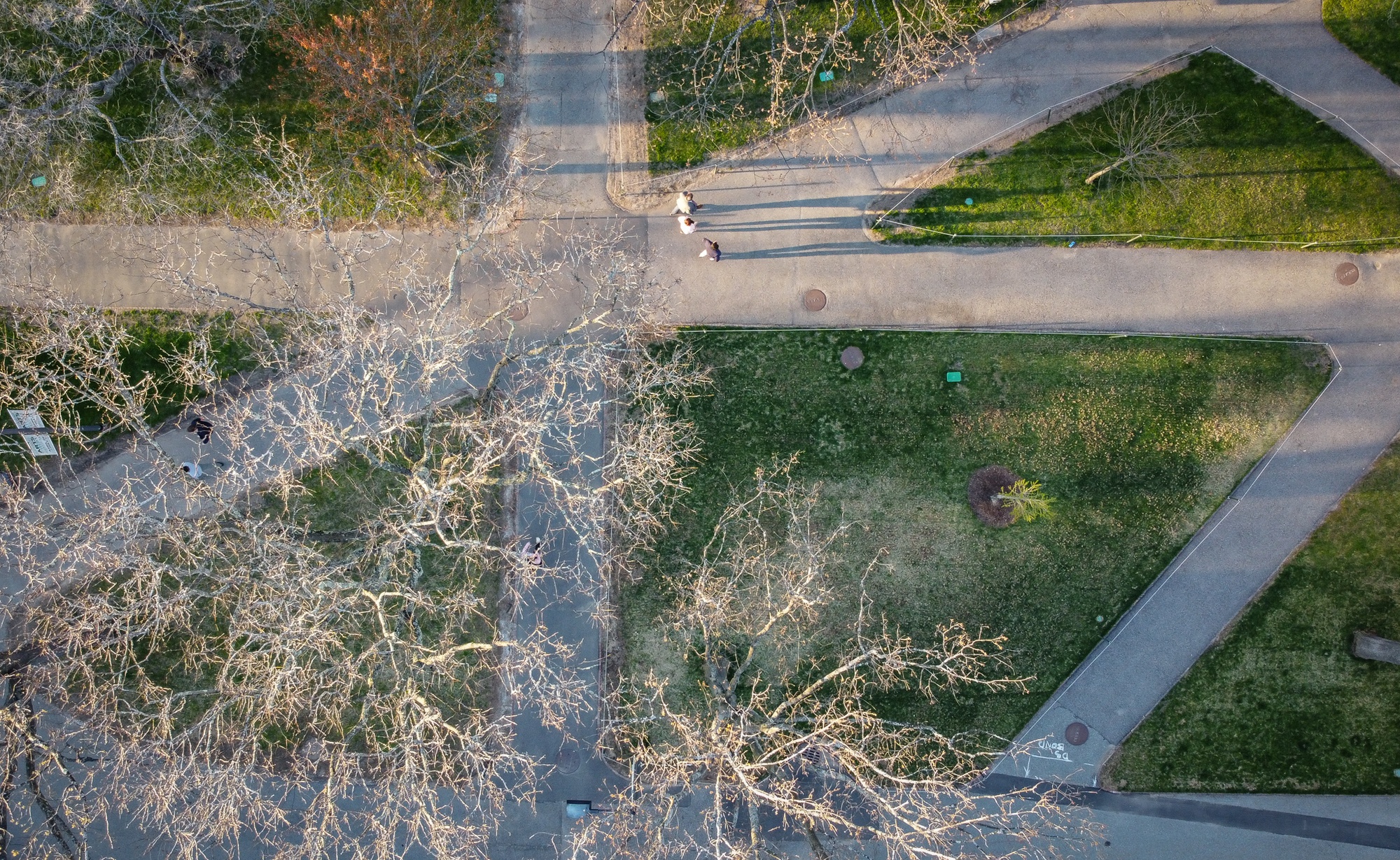 Seen from the sky, the Yard's thoroughfares form striking geometric patterns.