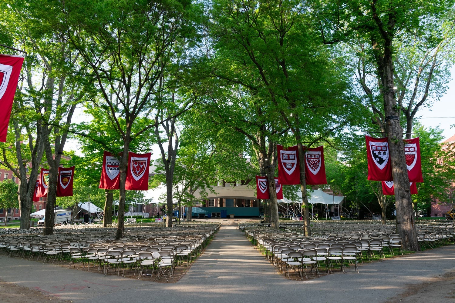 Harvard's Tercentenary Theatre will be home to the University's first in-person Commencement ceremony since 2019 on Thursday