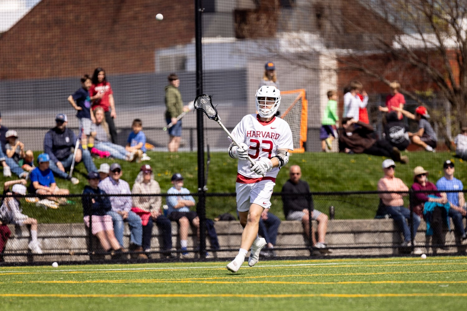 Senior attacker Austin Madronic awaits a pass in a 19-16 comeback victory over Princeton on April 23. On May 15, Madronic and the Crimson fell in the first round of the NCAA Tournament at the hands of No. 6 Rutgers, 19-9.