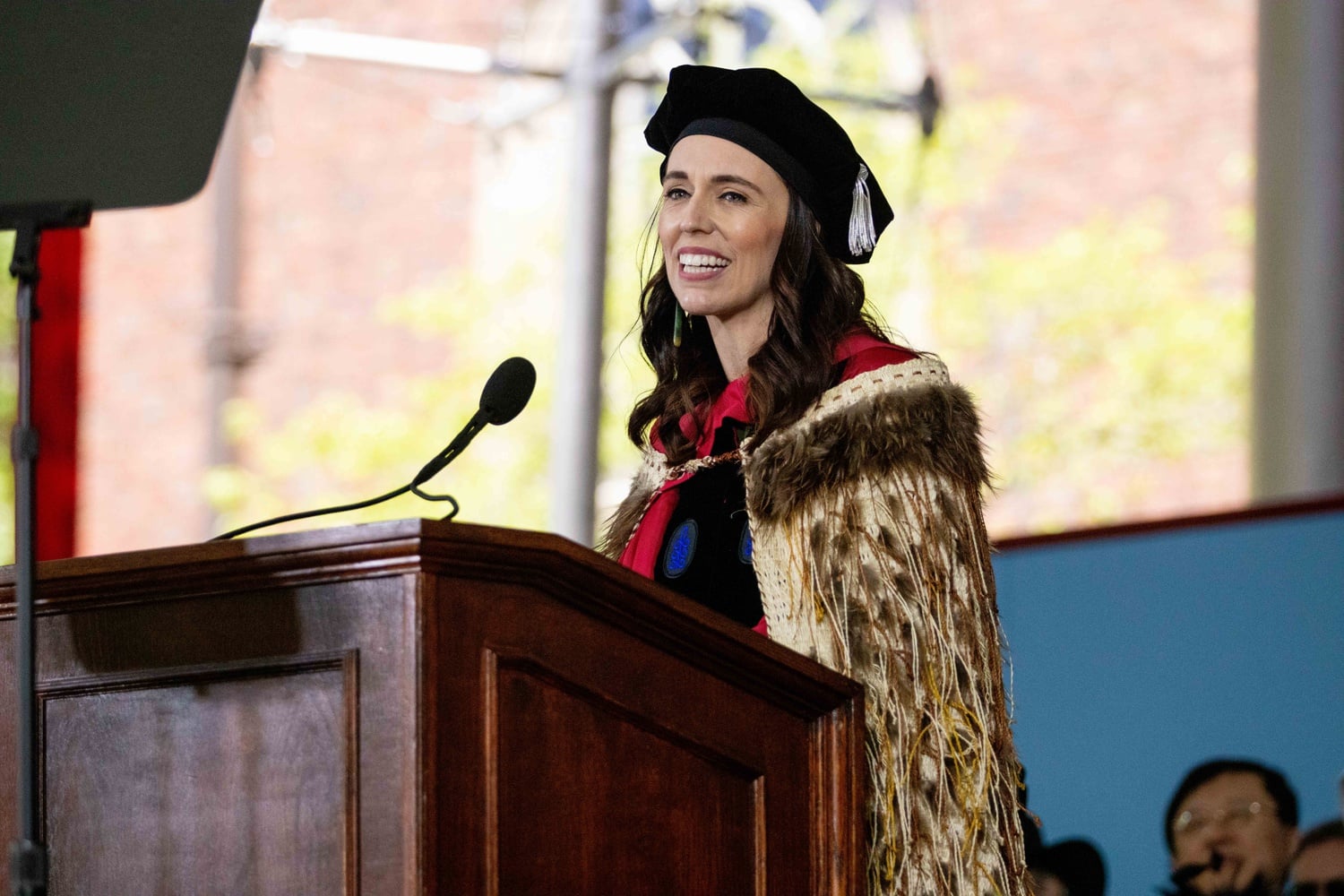 Then-New Zealand Prime Minister Jacinda Ardern speaks to graduates at Commencement for Harvard’s Class of 2022.