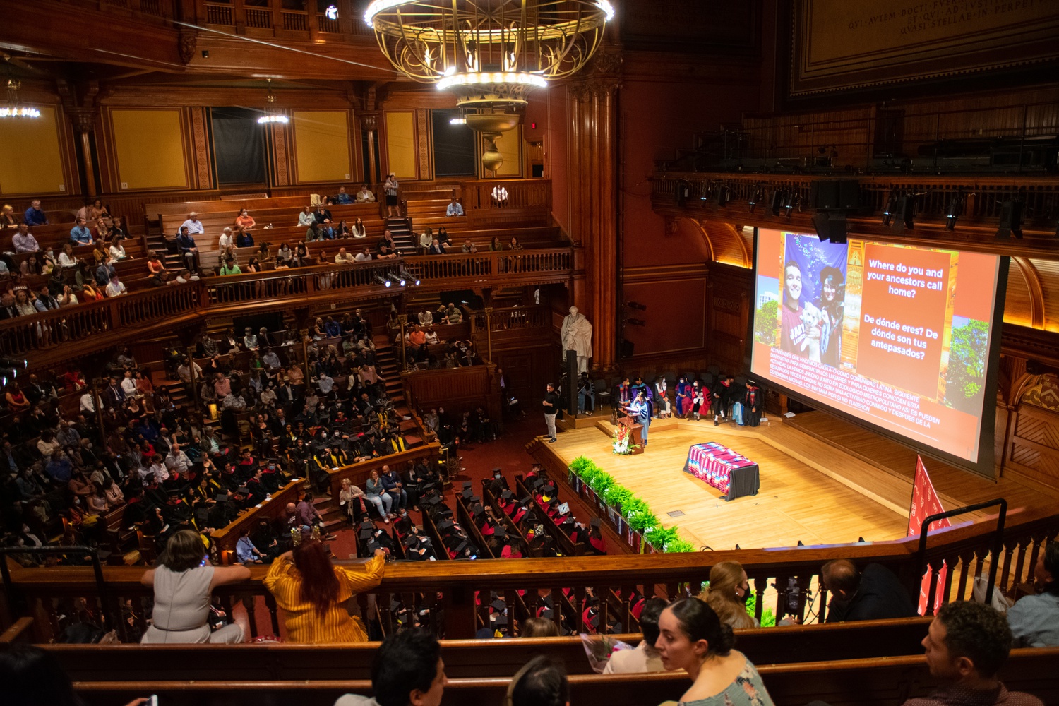 An affinity graduation ceremony for LatinX students was held in Sanders Theatre on Thursday.