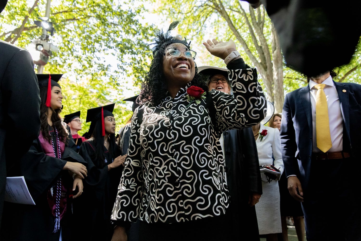 U.S. Supreme Court Justice Ketanji Brown Jackson '92, pitcured at Harvard's 2022 Commencement exercises, discussed her new memoir at an event in Sanders Theatre Thrusday.