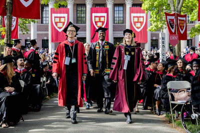 Cover image for Dean Kelsey, Noah Harris, and Dean O'Dair at the Commencement Exercises