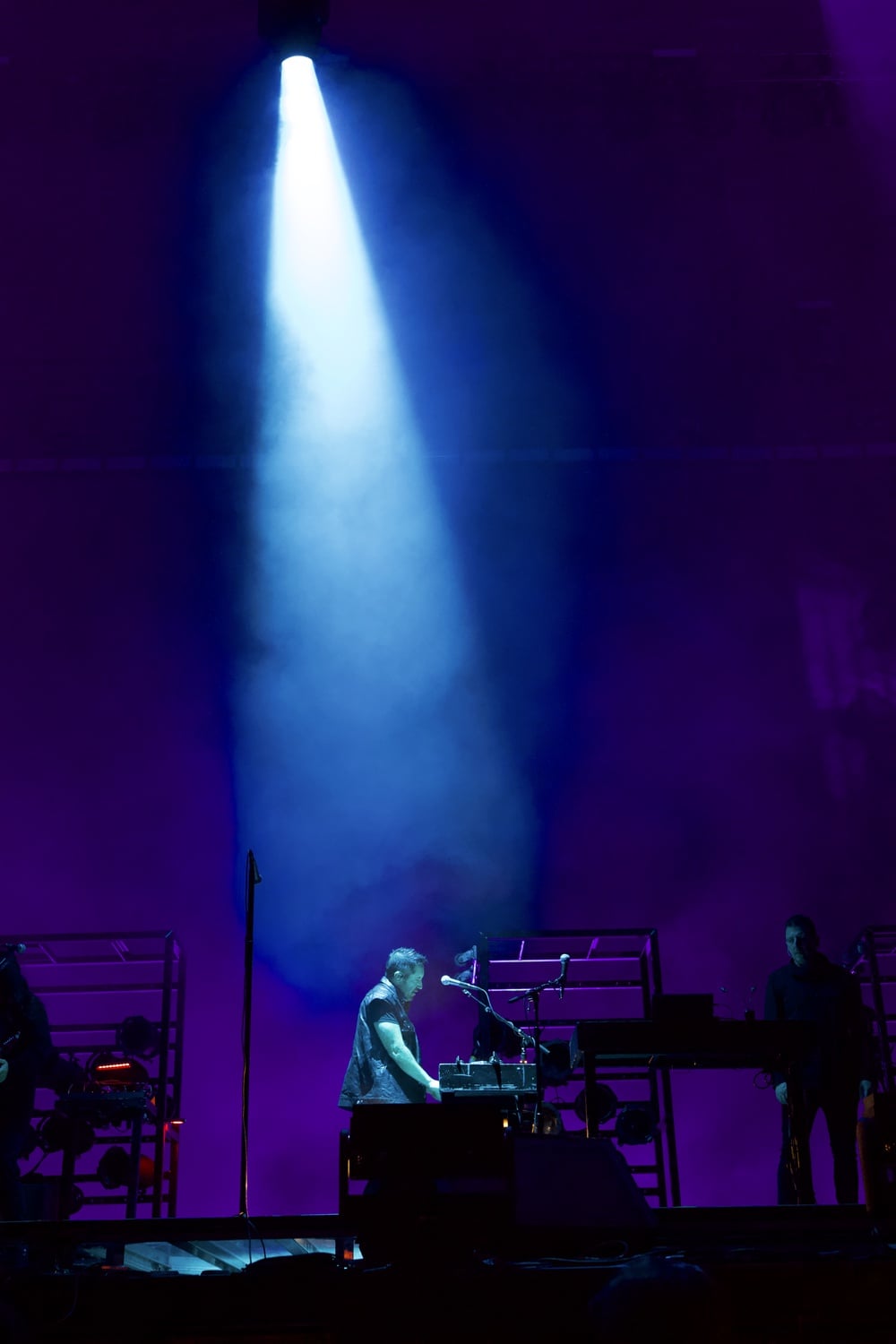 Reznor, pictured here, took to the keyboard on Saturday at Boston Calling.