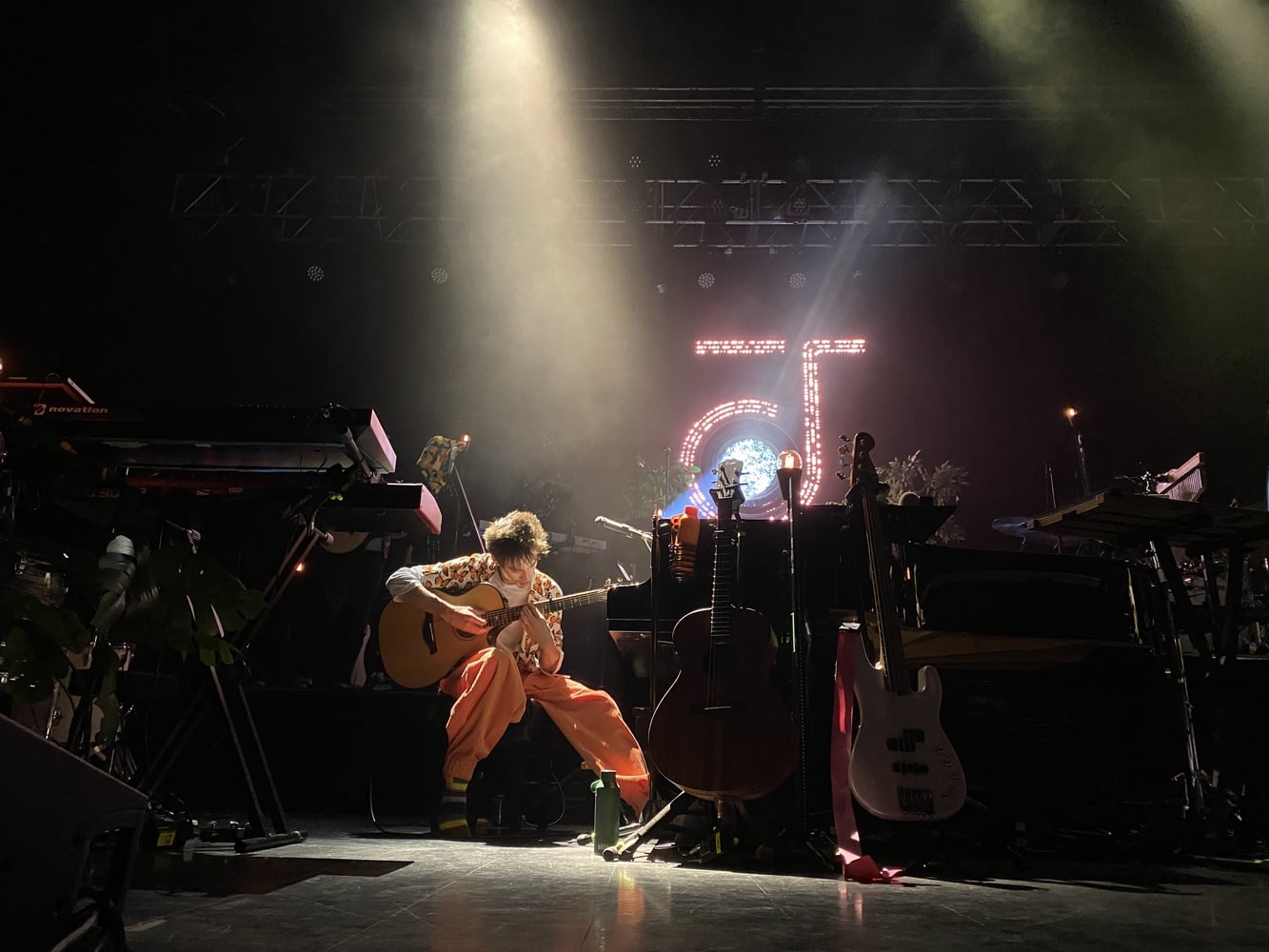 Jacob Collier played acoustic guitar among other instruments during his concert at Boston's House of Blues on May 8.
