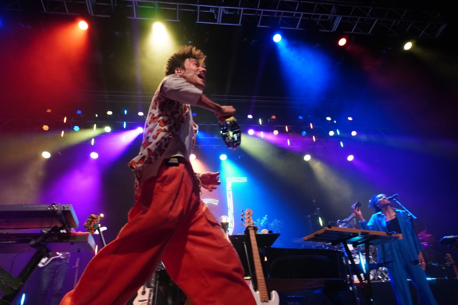 Jacob Collier ran across the stage playing tambourine during his May 8 concert in Boston.