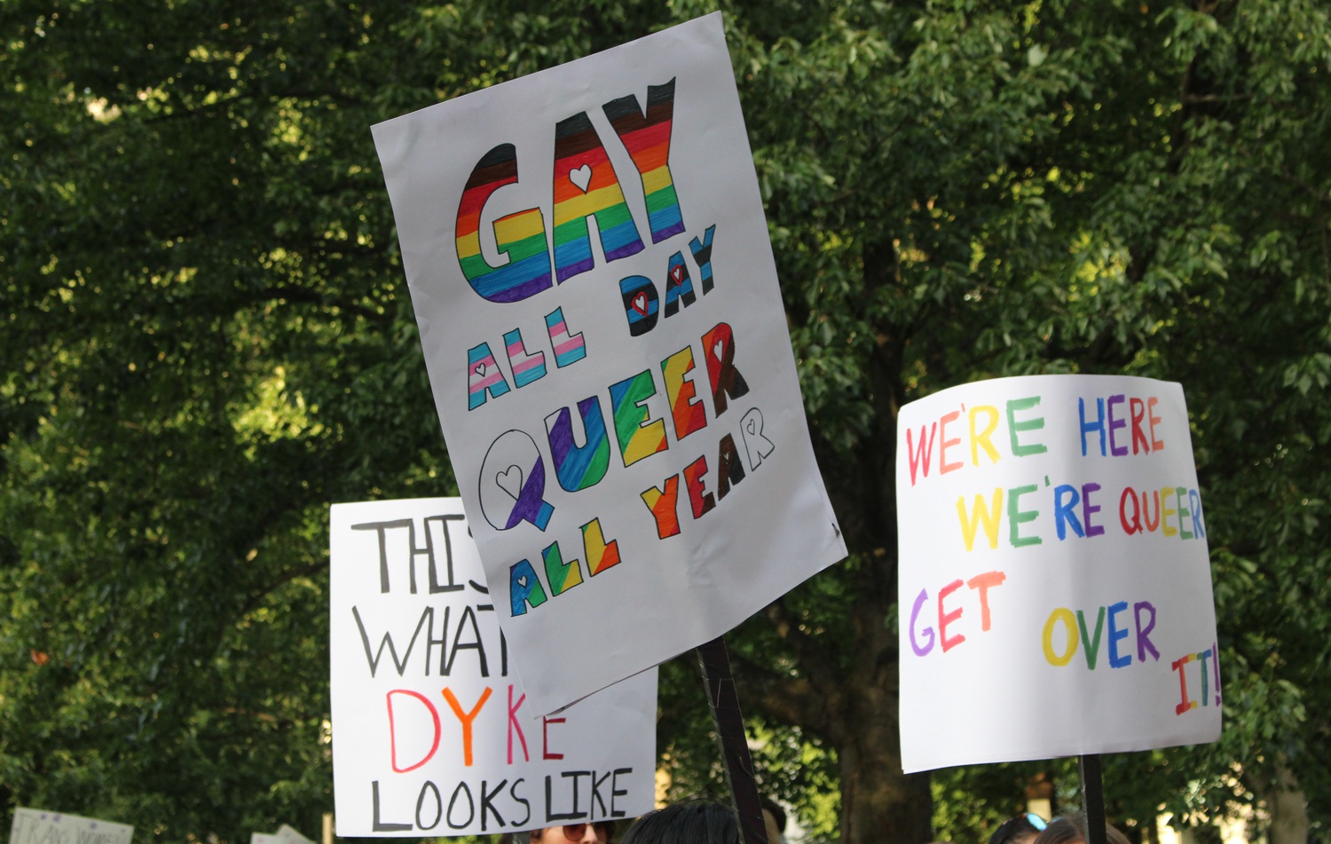 A Pride flag flies at the front of the Parkman Bandstand in the Boston Common for a Pride celebration.