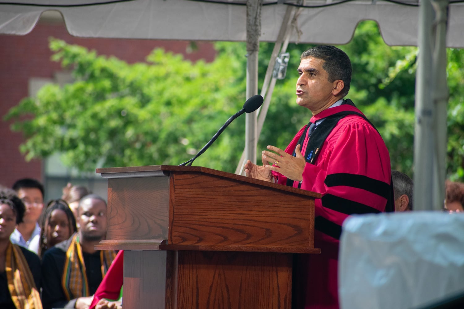 Dean of Harvard College Rakesh Khurana speaks at the annual Convocation ceremony for Harvard freshmen. Harvard College's Intellectual Vitality Initiative has finally gone public after nearly three years of talks.