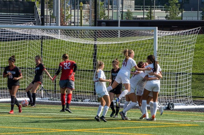 Cover image for Women’s Soccer Off to 2-0 Start After Hasbo Hat Trick and Corner Kick Comeback