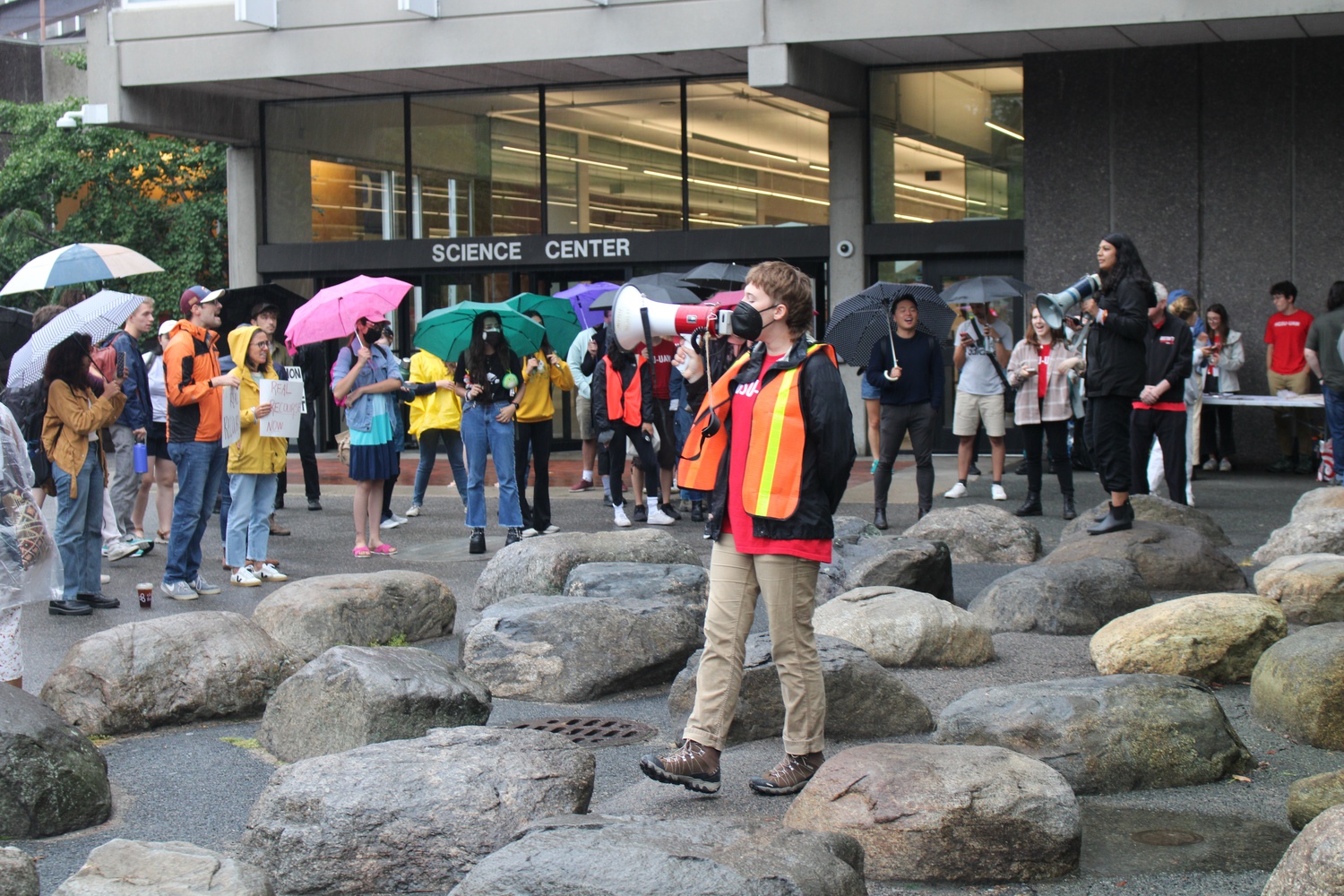 Harvard affiliates walked out of class on Tuesday afternoon to rally for stronger protections against harassment and discrimination.